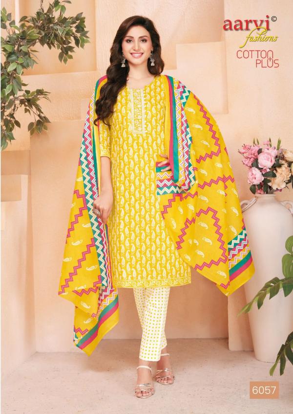 Aarvi Cotton Plus Cotton Embroidery Designer Readymade Suit